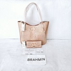 NWT Brahmin ROSE GOLD Aliza w/Veronica Wallet